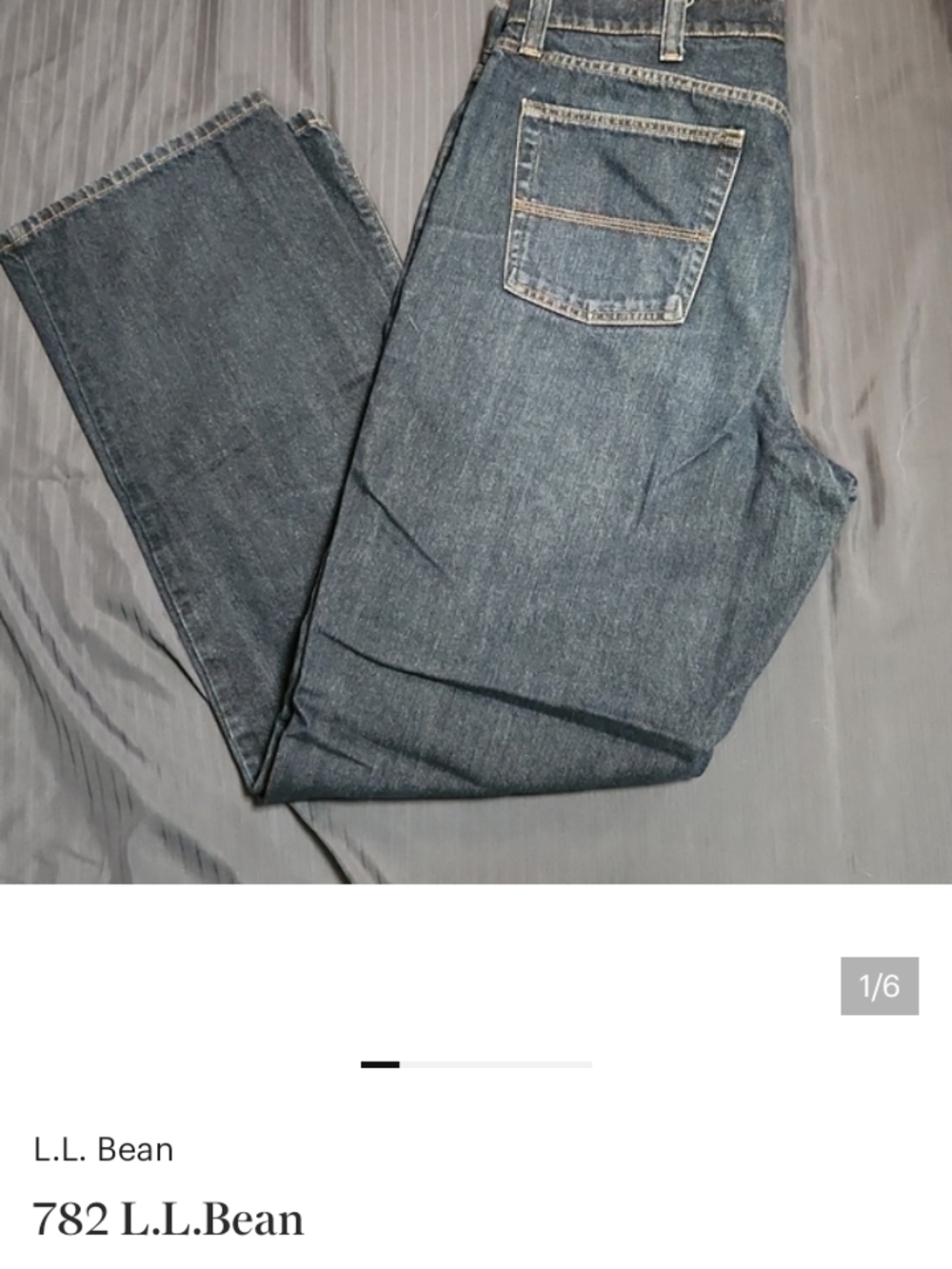 782 L.L. Bean Men’s Dark Blue Straight-Leg Jeans - Picture 2 of 6
